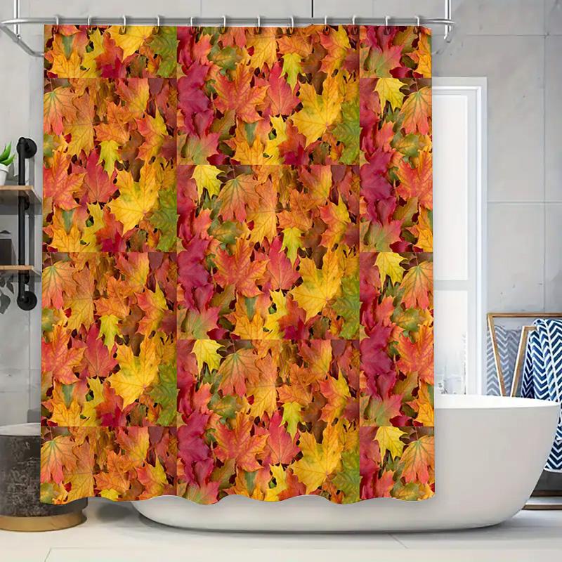 

Art Deco Shower Curtain Black Orange Geometric Design For Bathroom Decor Machine Washable Fabric Customizable Size (Customize Yo W60H190(CM)-1 Pcs