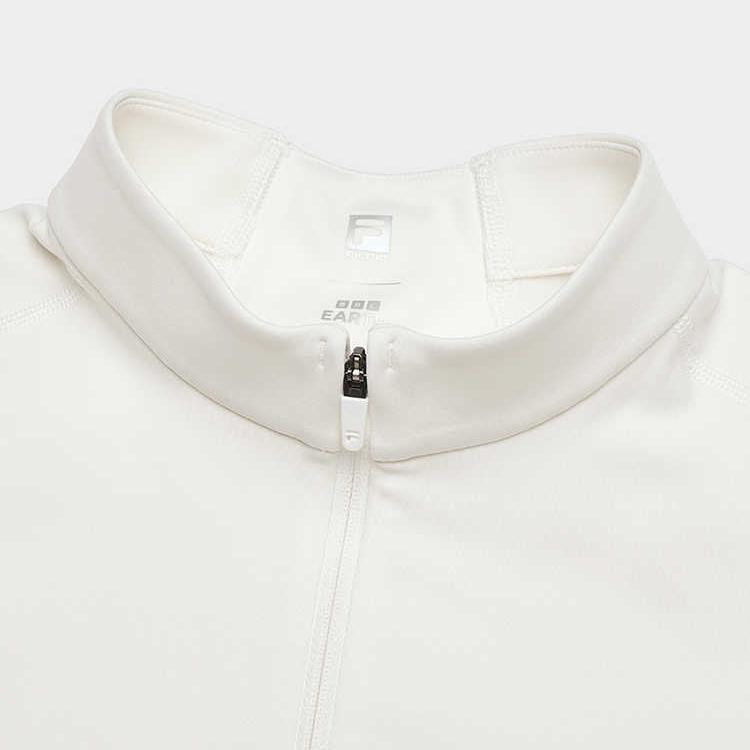 Fila Explorer Comfortable Fleece Lined Long Sleeve T-Shirt And Simple Straight Leg Pants Casual Set Women Sets A11W447202F-WT+A11W447802F-BK