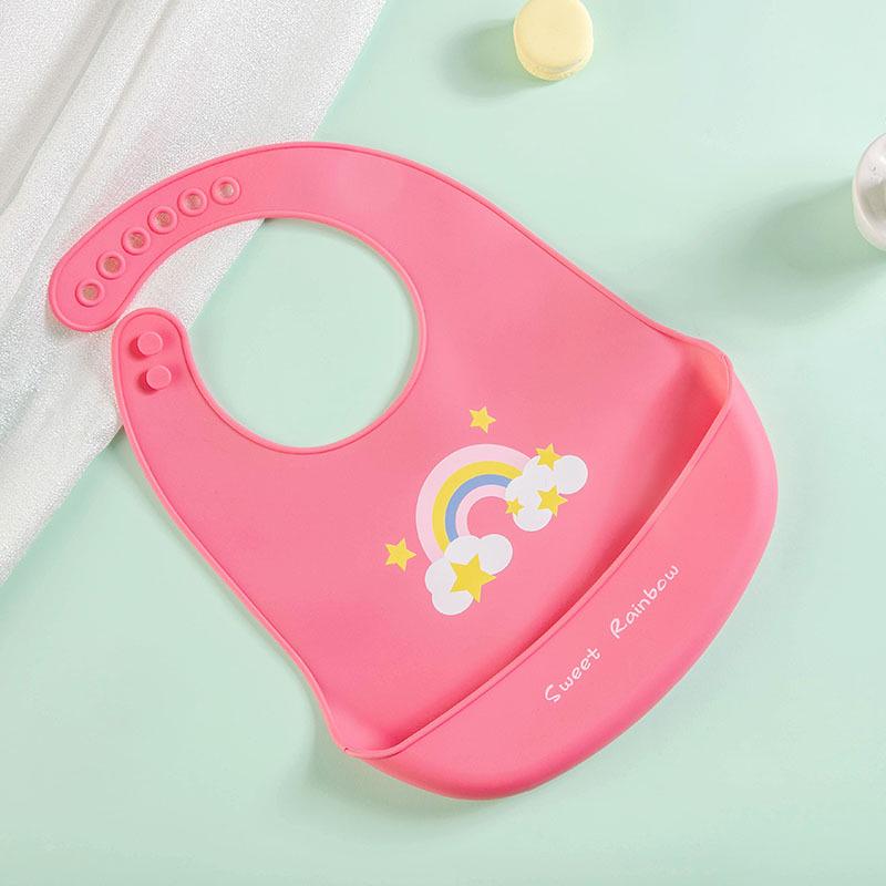 Waterproof Food-Grade Silicone Baby Bib - Leak-Proof, Self-Feeding, Drool Protection