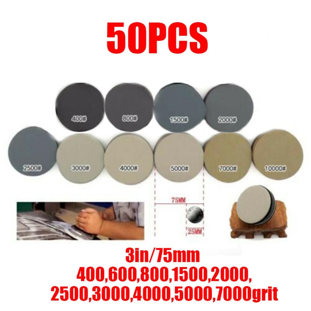 50pcs Hook&Loop 3 Inch 800 1000 1500 2000 3000 Grit Sand Paper Sanding Discs 50pcs Hook&Loop 3 Inch 800 1000 1500 2000 3000 Grit Sand Paper Sanding Discs