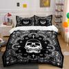 Skull Bandana Decorative Set Soft Skin-Friendly Bedding Set Includes 1 Duvet Cover And 2 Pillowcase Gift