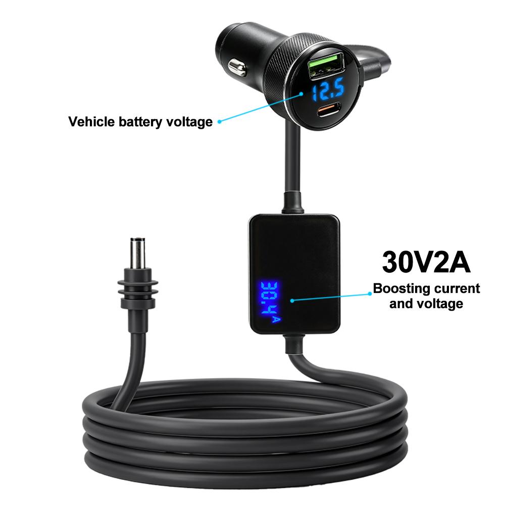 For Starlink Charger USB Type C Lighter Car Charger with Digital Voltmeter Waterproof Extension Car Accessories