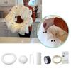Yousheng Halloween Ghost Wreath with 12 LED Lights Small Light-up White Ghost Hanging Wreath for Front Porch Door Wall Indoor Outdoor Decoration