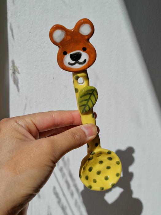Deulkkot Ceramic Teddy Bear Spoon Teddy Bear Spoon