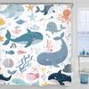 Miyotaa Lustiges Hunde Duschvorhang Set 60B x 71H Zoll Badezimmer Bulldogge Labrador Vintage Retro Lustiges Tier Wasserdicht Badezimmer