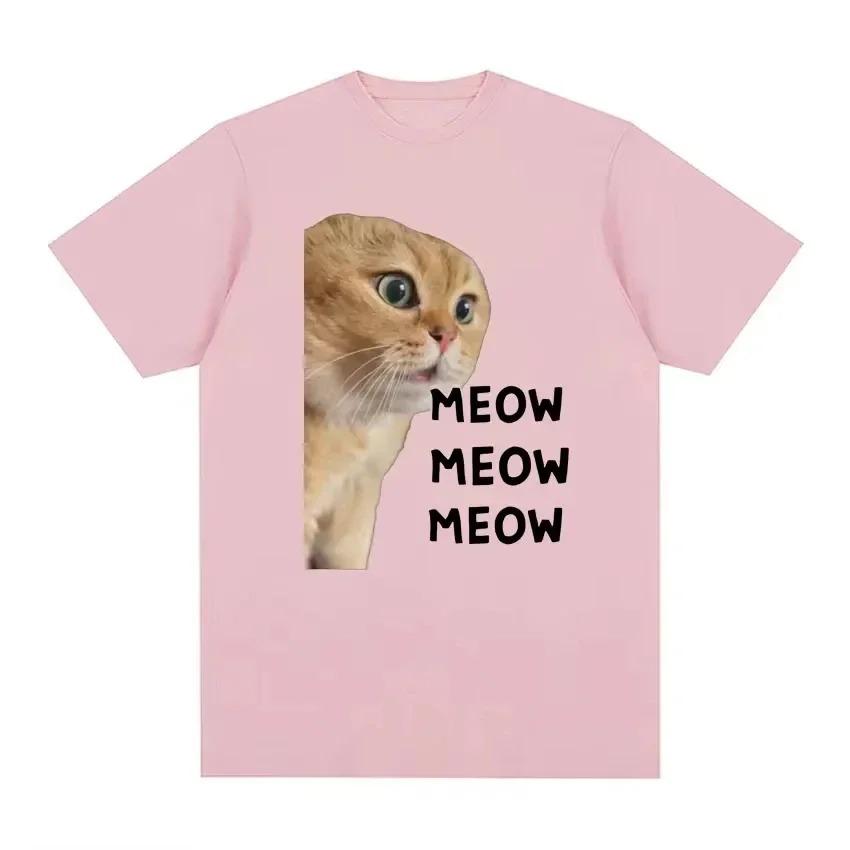 2026 Camiseta Con Meme Bonito De Gato Parlante Para Hombres Y Mujeres Camisetas Divertidas De Unisexga Corta A La Moda Camisetas