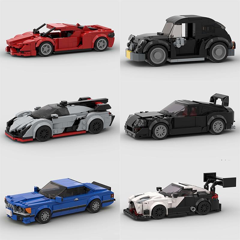 MOC Veicoli Veloci Città Super Corridori Auto da Corsa Sportiva Modello Classico Blocchi da Costruzione Mattoncini Fai da Te Giocattolo Tecnico Regalo di Natale