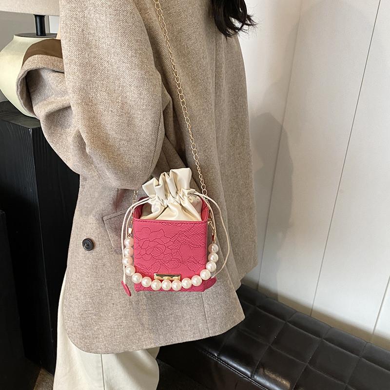 Pearl Water Bucket Bag For Women With Pu Material And Stylish Design For Daily Use