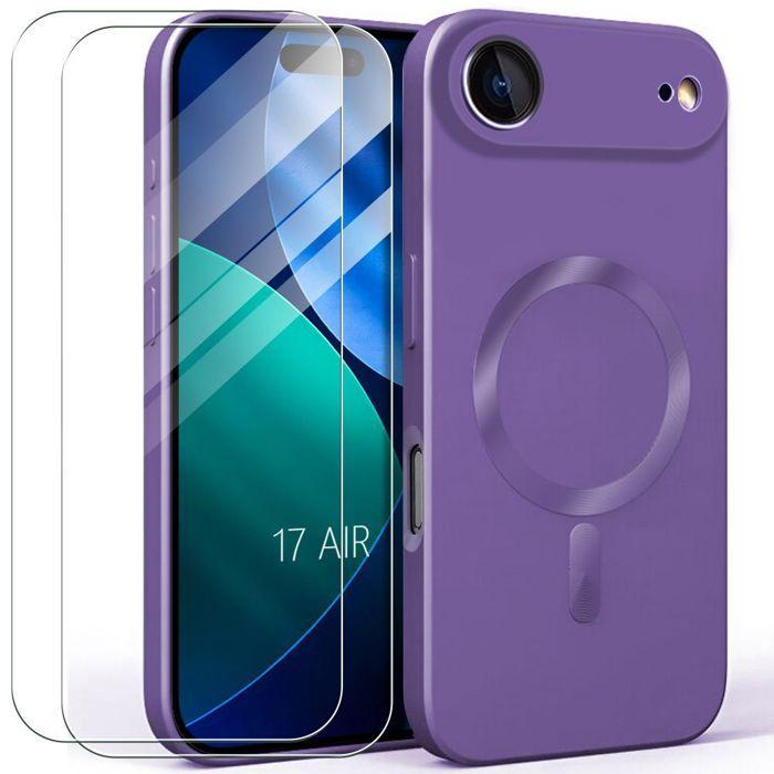 Coque de Protection - E.F.Connection - iPhone Air - TPU avec Anneau Magnétique Violet - 2 Vitres