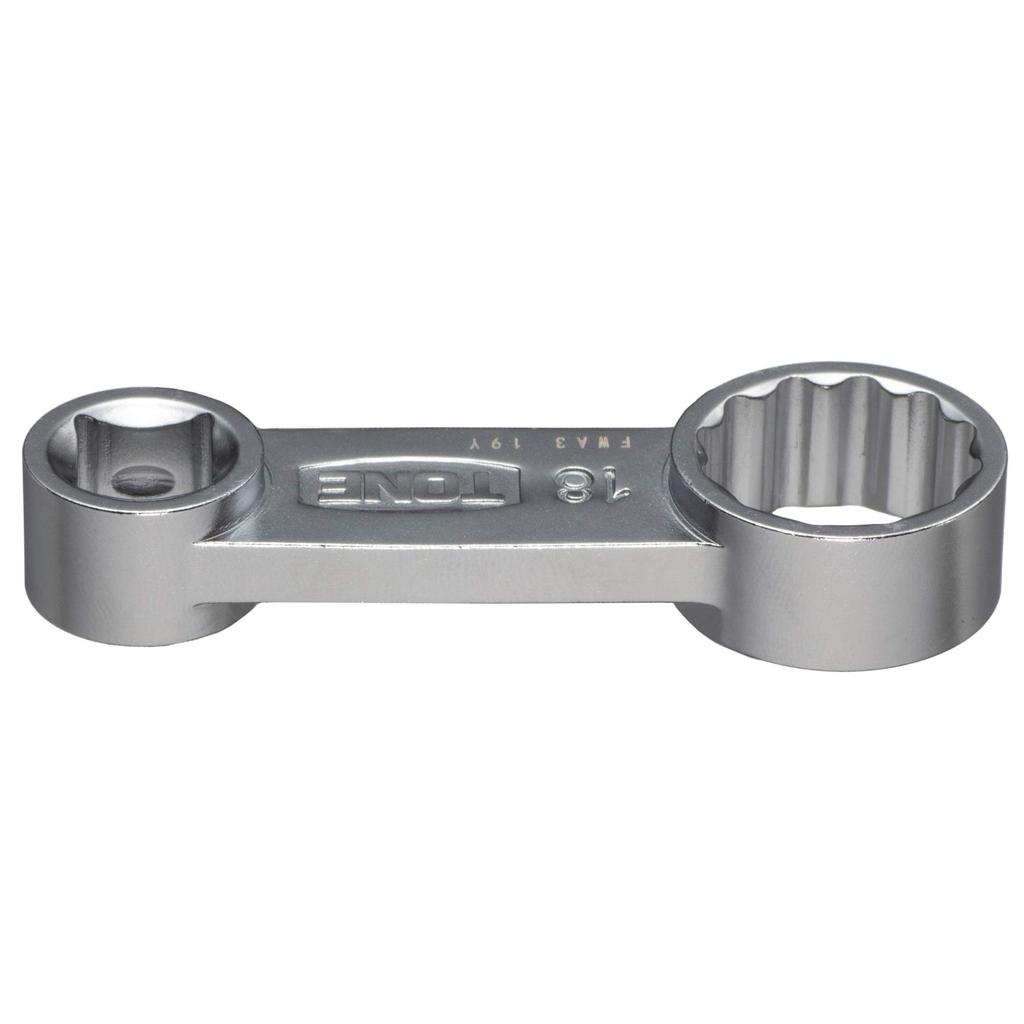 TONE Offset wrench adapter 18mm wrench FWA3-18, size.