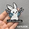 Team Cat Embroidery Patches Appliques For Clothing Diy Sewing Iron On Patches Punk Cartoon Stripes Decoration Accessories