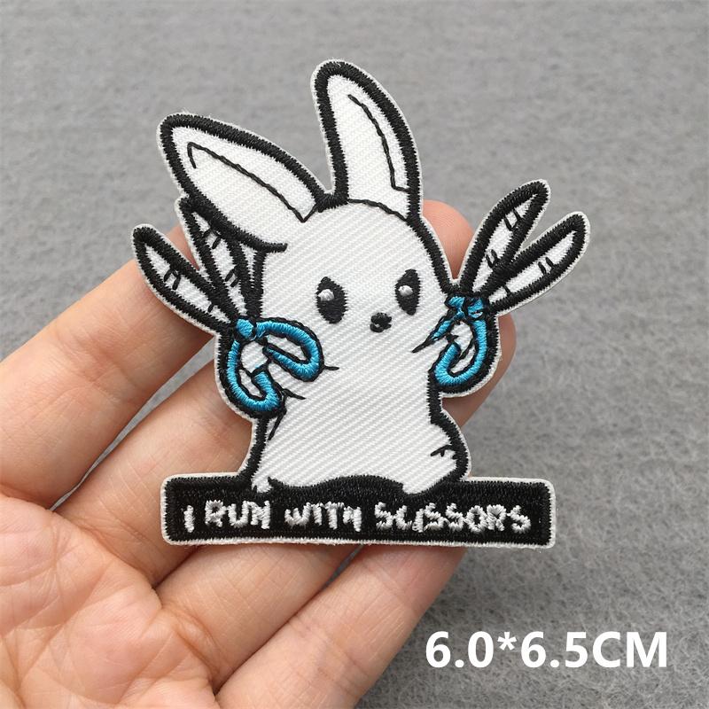 Team Cat Embroidery Patches Appliques For Clothing Diy Sewing Iron On Patches Punk Cartoon Stripes Decoration Accessories