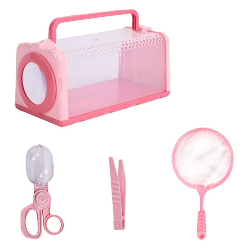 Educational Insect Exploration Kits with Catcher Net and Tweezers for Kids Science Nature Exploring Outdoor Activity Toy