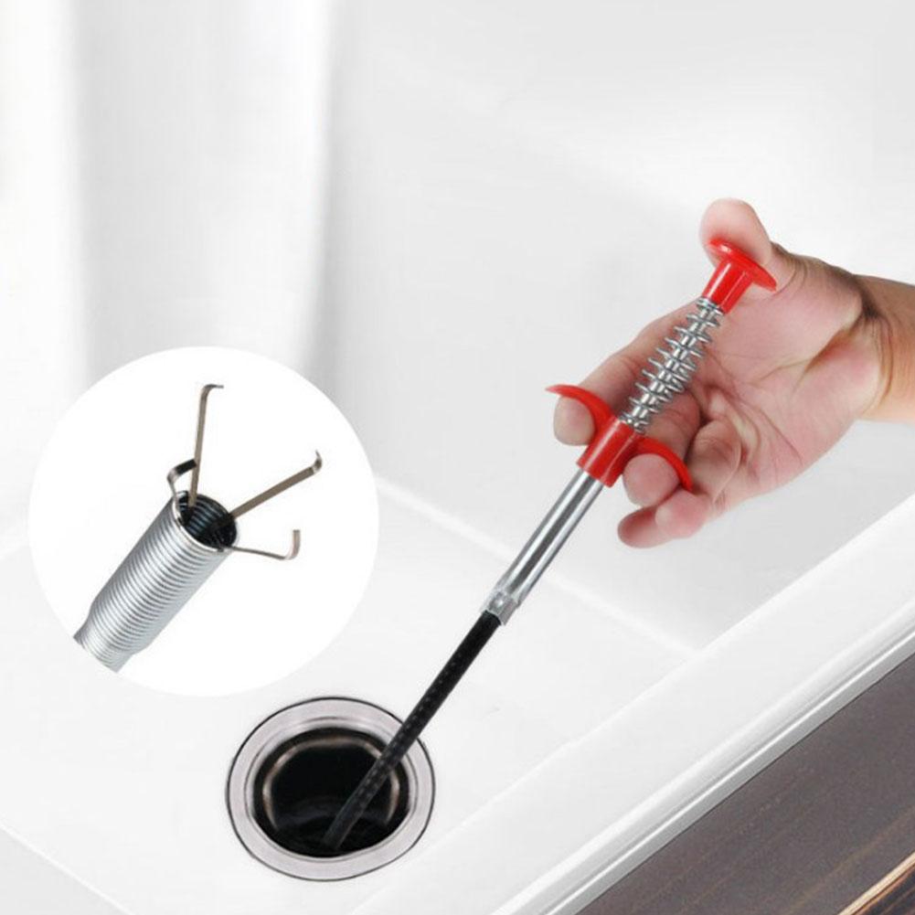 Drain Clog Remover Clogged Drains Opener 4 Claw Drain Cleaning Tool Bendable Drain Hair Removal Tool for Toilet Sink Tub