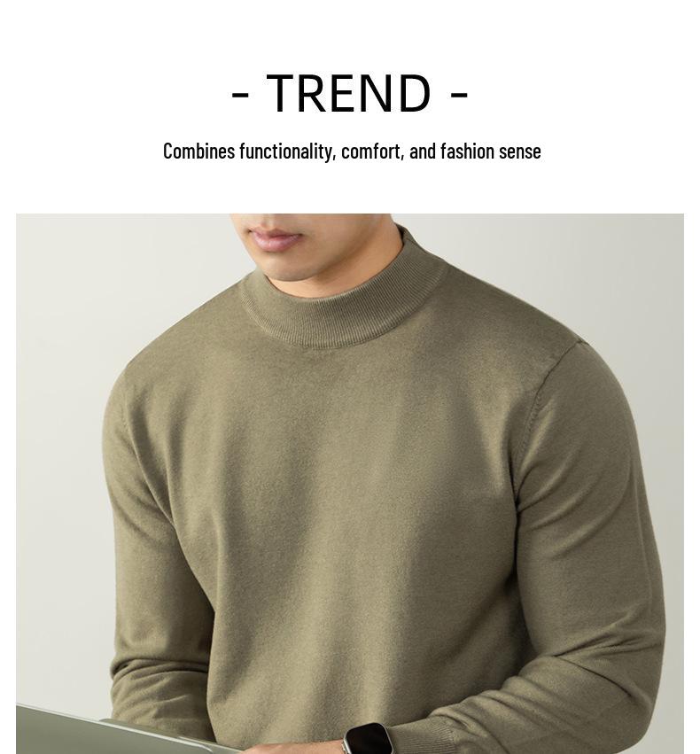 Men's Far-Infrared Self-Heating Sheep Modal Knitwear: Skin-Friendly, Anti-Pilling, Long-Sleeved Sweater for Autumn and Winter