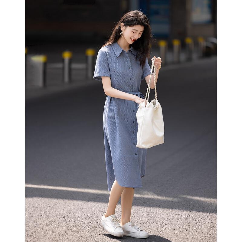Women's Elegant Linen Blend Midi Dress