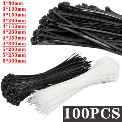 Plastic Nylon Cable Ties Self-locking Black Plastic Winding Cable Ties To Fix Nylon Cable Ties To Fix Cables