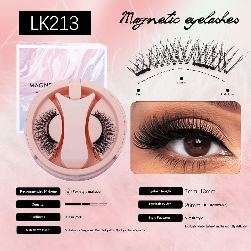 Reusable Magnetic Eyelashes No Glue Needed 3D Natural Look Curly Magnetic False Eyelashes Easy Apply Lashes Kit For Eye Makeup