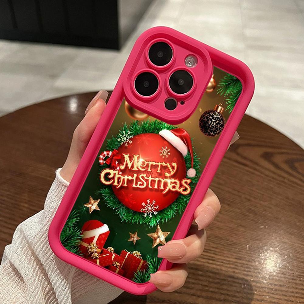 Ae113 Crăciun Fericit artă Moș Crăciun artă design Huse de telefon pentru iPhone 16 14 13 11 Pro Max 15 7 8 Plus 12 mini XR XS Max Husă de protecție pentru scară de înger