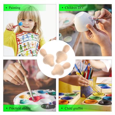 10 Stück Holzpilz-Dekorationen DIY Unfertiges Blanko-Set zum Bemalen Graffiti Pädagogisches Kreatives Geschenk Haus Schreibtisch