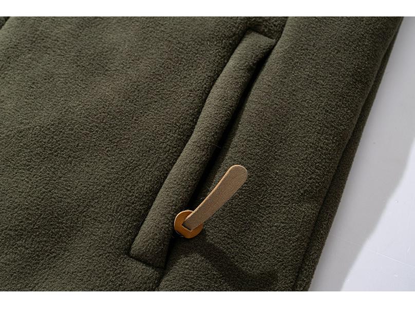Men's Autumn Winter Stand Collar Thick Fleece-Lined Lambswool Jacket