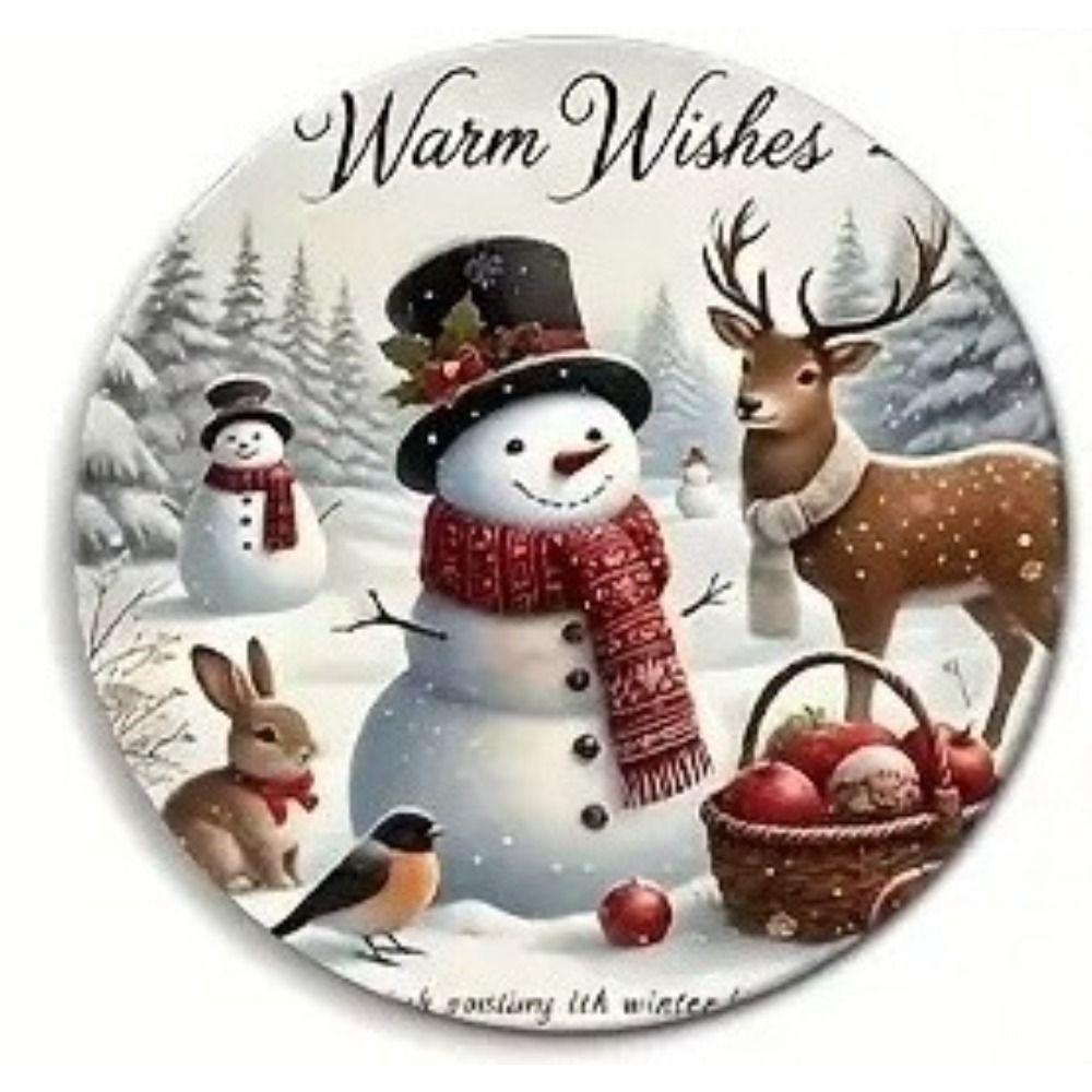 Vintage Metal Sign Blue Deer Merry Christmas Retro Tin Plate Wall Decor Home Holiday Gift 20 Cm