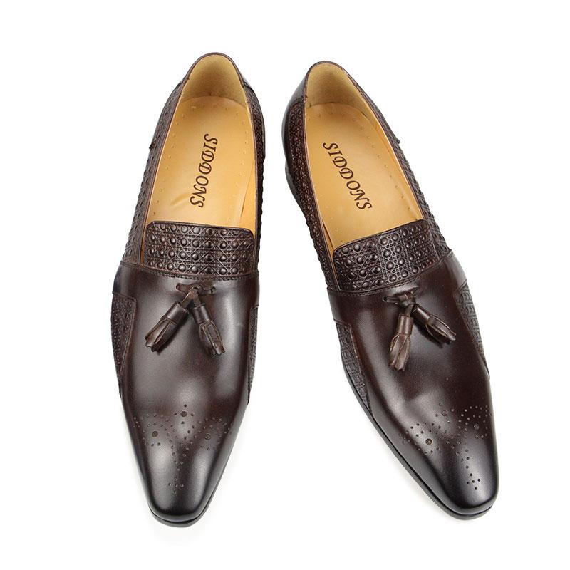 Fashion New Leather Casual Shoes Mens Summer One-Step Loafers Dress Wedding Leather Luxury Groom Wedding Men Italian Style Oxford Shoes