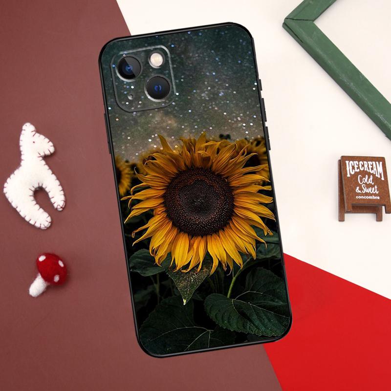 Sunflower Case For iPhone X XR XS Max 12 13 Mini 7 8 Plus SE 2020 11 12 13 14 15 Pro Max Back Cover