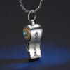 Retro Men's and Women's Necklaces, Pendants, Whistles Can Be Blown S925 Sterling Silver, New Rotatable Six-character Mantra Personalized Thai Silver