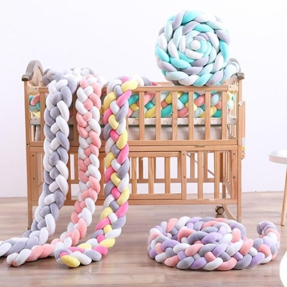 Handmade Bed Bumper Soft Plush Braided Pillow Baby Crib Bumper Crib Protector Baby Bed
