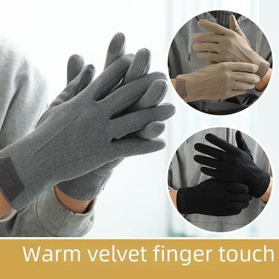 Guanti Termici da Uomo in Velluto Tedesco – Caldi per l'Inverno, Antivento, Riscaldati, Touchscreen per Ciclismo e Guida
