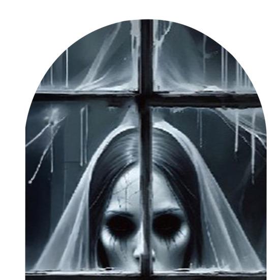 Halloween Ghost Decoration Spooky Light-up Wall Decor Lighted Hologram Scary Witch Clown for Horror Themed Party Haunted House Decoration