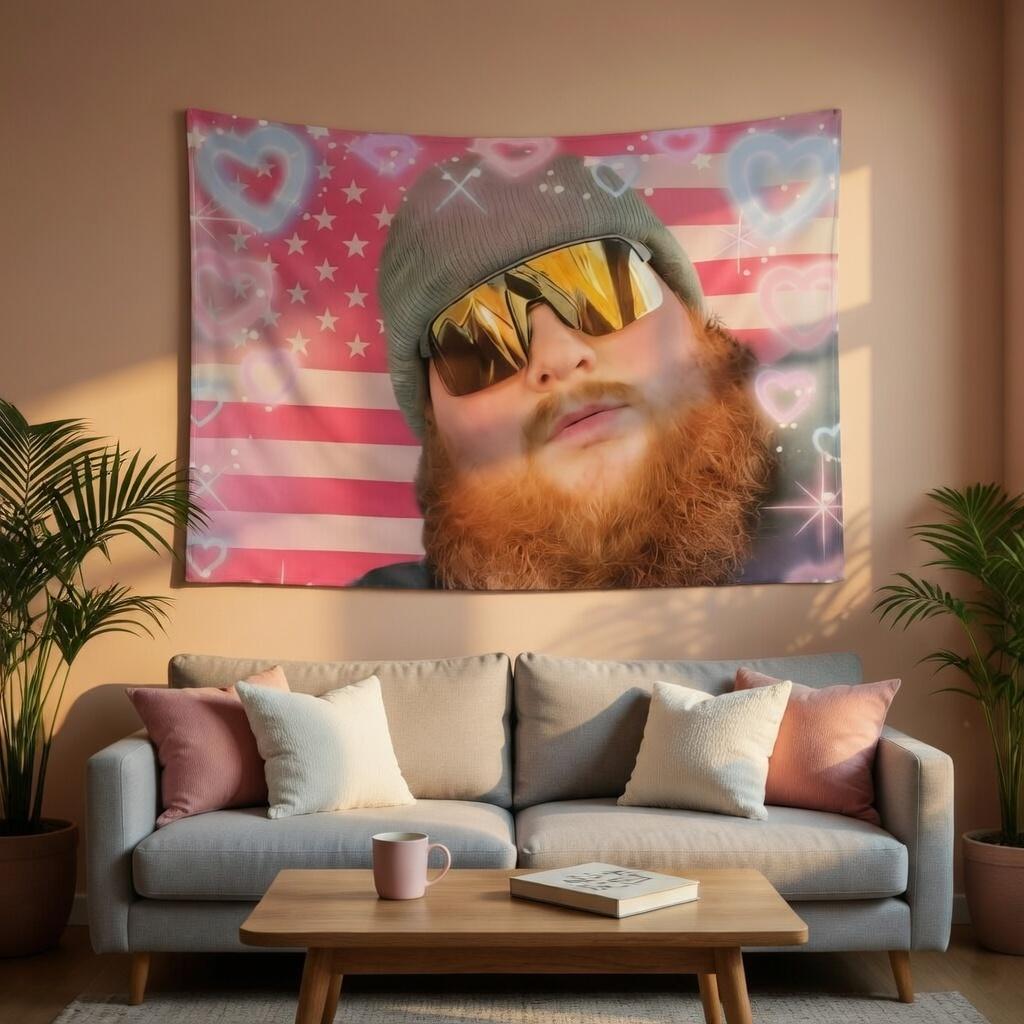 

Viral CaseOh USA Flag Tapestry Twitch Streamer Wall Hanging for Gamer Room Decor Perfect Fan Gift 74x94cm(29x37in)