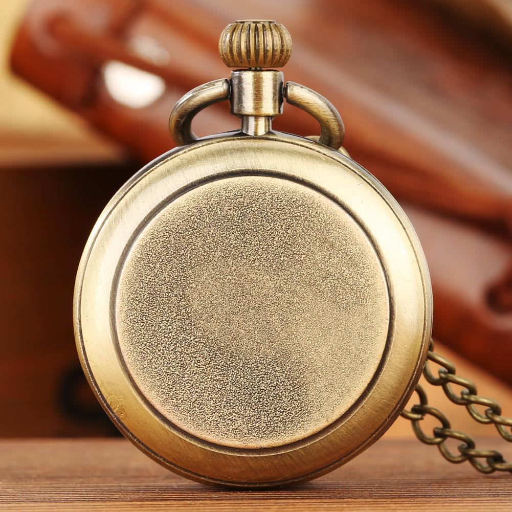 Unisex Retro Pocket Watch with Yellow Dial Roman Numerals Open Face Quartz Movement Cute Pendant Clock with 80cm Necklace Chain