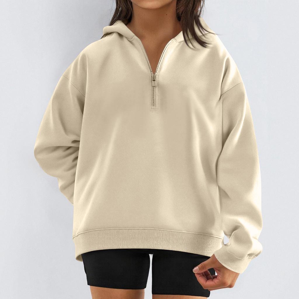 Women's Fashion Casual Long Sleeve Color Hooded Sweatshirt Tops