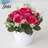 Flower Fake Plant Simulated Dinning Table Decor Artificial Pot Plastic Bedroom Imitation Potted for Home