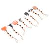 8 Pieces Halloween Farmhouse Bead Garland Wooden Pumpkin Wall Hanging Garland Ornaments for Hallowee