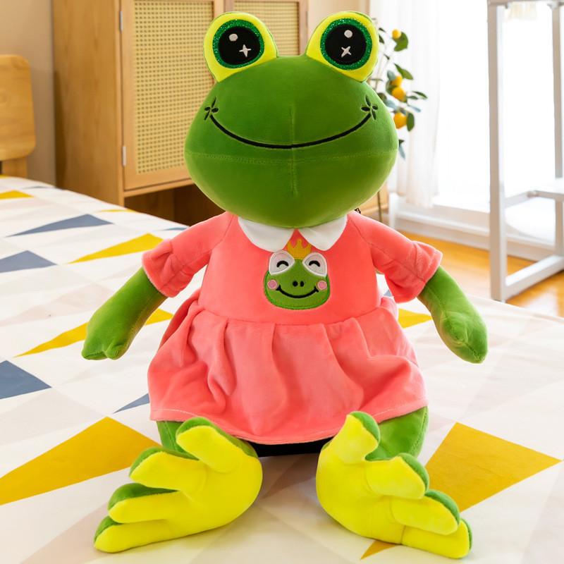 Cute Cartoon Frog Plush Toy Soft Crystal Velvet Stuffed Animal Gift For Kids 30cm 40cm 50cm