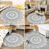 Circular Carpet Butterfly Print  Anti Slip Carpet  Home Decoration  Butterfly and Pink Flower Decoration  Circular Area Carpet