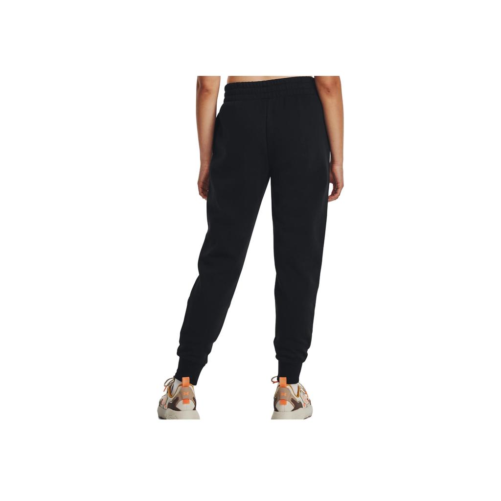 Under Armour Solid Color Cuffed Joggers With Drawstring Women Bottoms Black 1379438-001