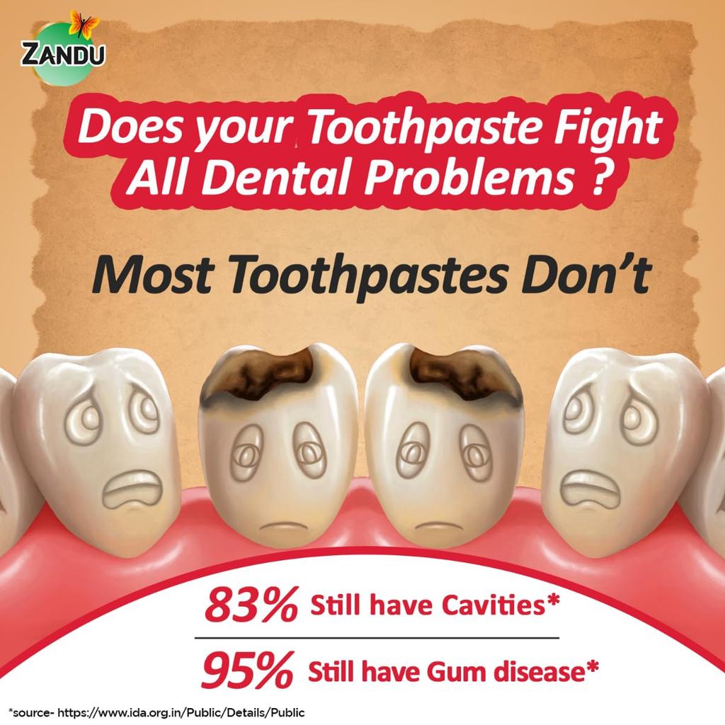 Zandu Dantveer Ayurvedic Toothpaste With Irimedadi Oil Herbal Oral Care Formula For Daily Teeth Cleaning And Fresh Breath 500 g