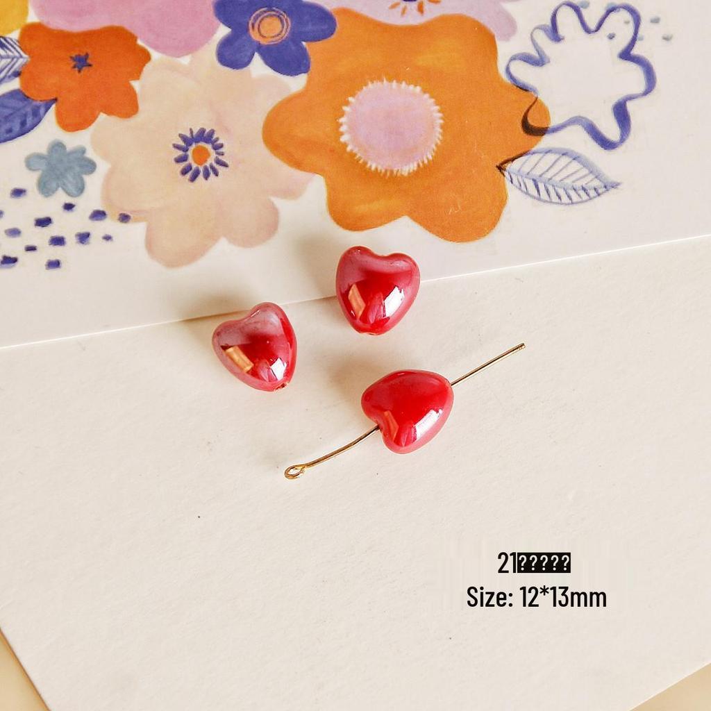 Colorful AB Ceramic Heart Beads for DIY Bracelets, Necklaces, Earrings, and Jewelry Accessories