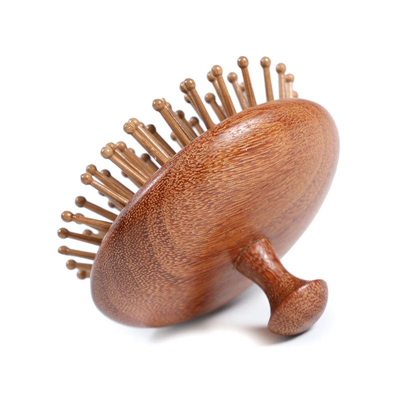 Multi-Functional Wood Therapy Massage Comb Scalp Head Massager Natural Sandalwood Circular Tooth Guasha Scraping Body Massager