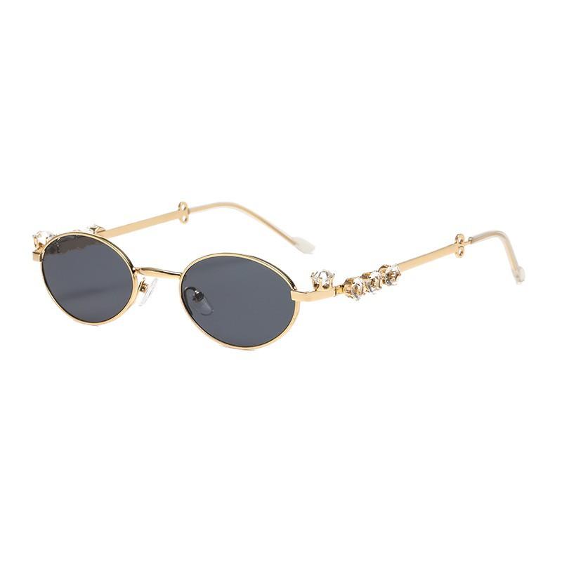 Light luxury new YK medieval style heavy industry diamond-encrusted fashion metal European and American style sunscreen sunglasses anti-blue light