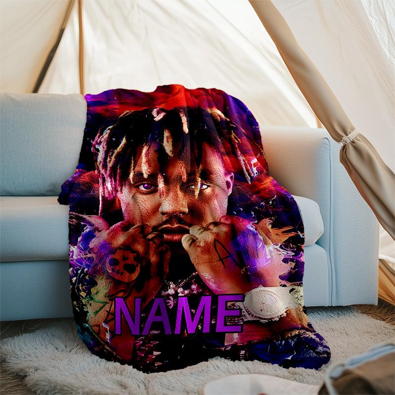 Customizable Rapper Throw Blanket – Personalized Name, All-Season Cozy Snug Blanket, Machine Washable, Personalized Blanket