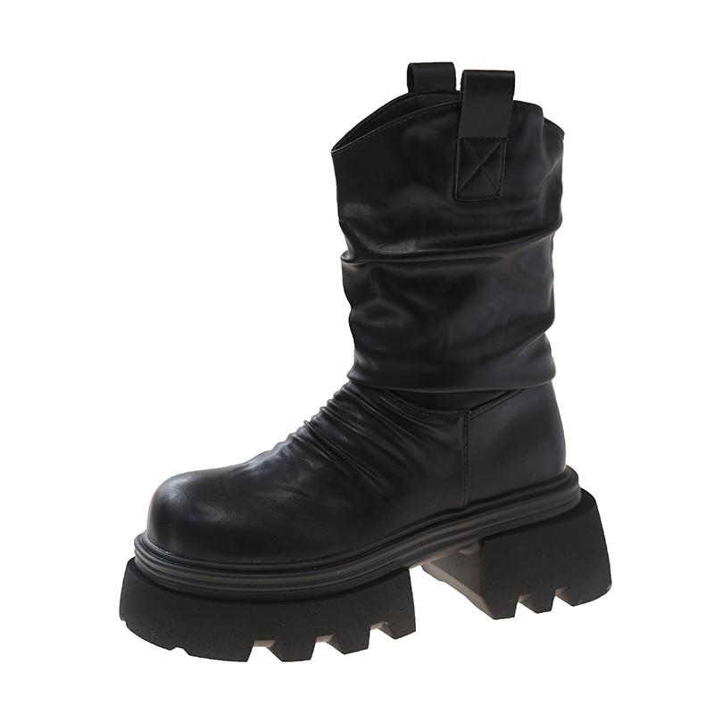 Fashion Winter Punk Style Women Ankle Boots Fashion Slip On Knight Short Booties Ladies Casaul Platform Heels Botas Mujer