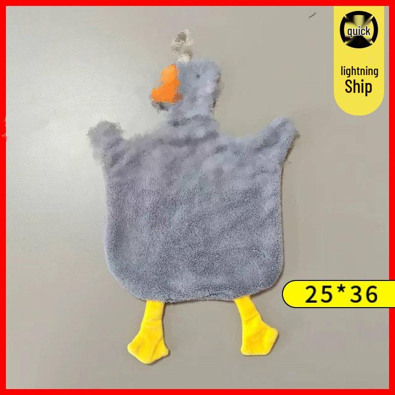 Children's Cute Cartoon Penguin Hanging Kitchen Hand Towel - Water Absorbent, Quick Drying Coral Fleece