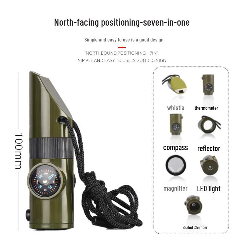 Xin Jing Zhou Outdoor Survival Whistle with LED, Thermometer & Compass