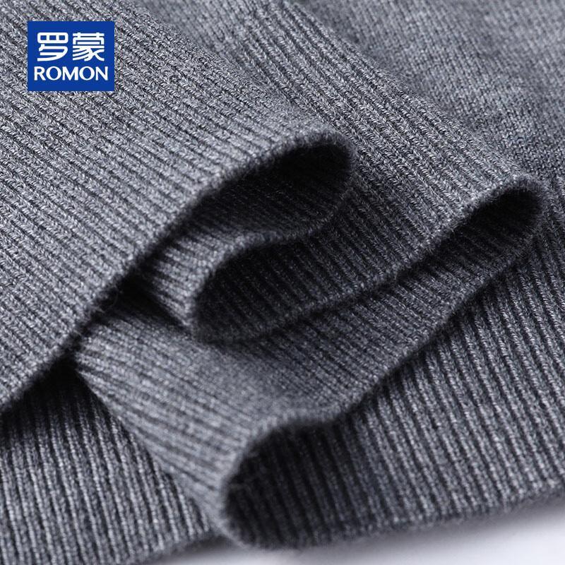 ROMON Men's Solid Color Turtleneck Knit Sweater