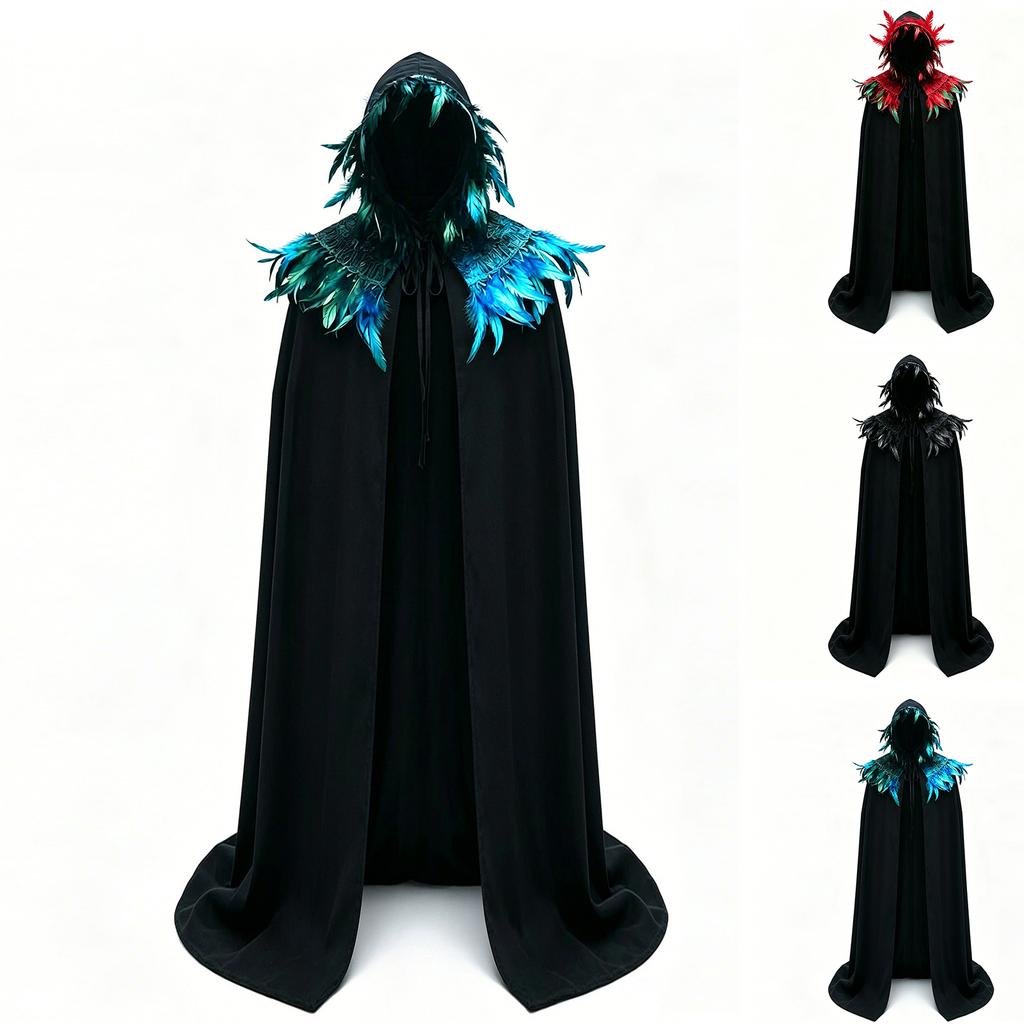 Mantello Gotico di Halloween da Uomo per Costume Cosplay Festa in Costume Mascherata